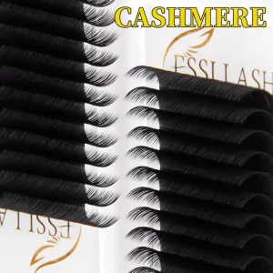 ESSI LASH Hand Made Volume Eyelash Extension Individual De Cils Velvet Matte Black Custom Lash Trays Supplies