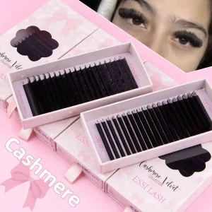 ESSI LASH High Quality Premium Faux Mink Lash Trays With Pull Out Box Cashmere Silk Fluffy Soft Velvet Lash Extension Trays