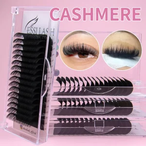ESSI LASH Korean PBT Dark Soft Fluffy Handmade 0.03 Lash Trays Cashmere Matte Black Velvet Eyelash Extensions Supplies