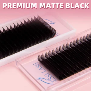 ESSI LASH Premium Dark Matte Black Cashmere Silk Velvet Eye Lash Extension Trays Private Label Custom Logo CC Curl Lashes Trays