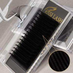 ESSI LASH Private Label Korean PBT Nature Soft Fluffy Dark Matte Black Volume Faux Mink Lash Trays Cashmere Lashes Extension