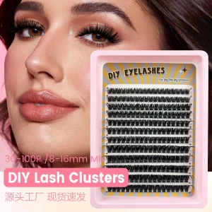 EU US Single Cluster Hot Melt False Eyelashes 30 100P Large Base Segmented Lashes Factory Supply Export
