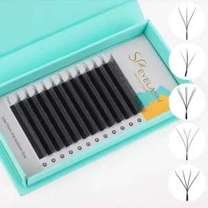 EYELASH J B C D Curl 0.07mm Soft Matte Black W Shape Eyelashes Extension 3D 4D 5D W Shape Lashes Double Tips 3DW Lashes