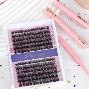 EYELASH Natural Look DIY Lashes Clusters Pre Cut C D Curl Eyelash Clusters Lashes Segment Hand Made Eyelash Extensions Kit