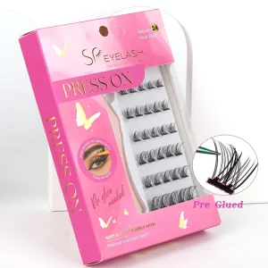 EYELASH No Glue Needed Self Adhesive Pre Bond Technology Press On Cluster Lashes Natural 3D Diy Lashes Cluster