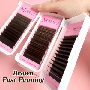 Easy Fan Eyelash Extensions 0.03 0.05mm C/CC/D Curl Fast Fanning Easy Grafting Soft Lashes No Shedding for Lash Salon