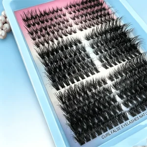 Easy Self Application Reusable Cruelty Free Synthetic Fiber Wispy Individual Private Label DIY Segment Cluster Eyelashes