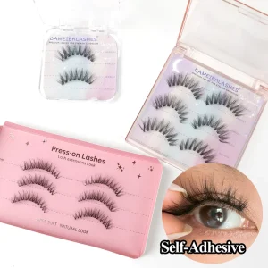 Easy Stick New Pre Glued Pre Bonded Lashes Press On Natural Self Adhesive False Eyelashes with Different Series