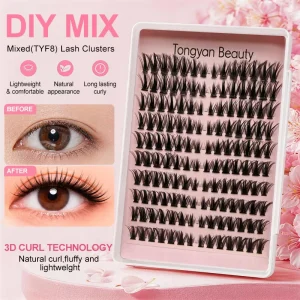 Eco Friendly DIY Individual Lash Extensions Cluster Eyelashes Strip Lash Box Lash Kits Private Labeling Color Lashes Extensions