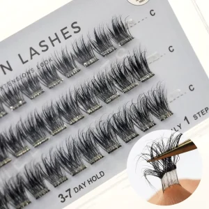 Eco Friendly Preglued Self Sticky Reusable 3D Effect Lash Extensions Full Strip Eyelashes Boxes Cluster Lashes