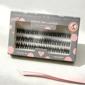 Europe Popular Eye Lashes Cluster No Glue Needed CE ISO Waterproof Handmade Long Lasting Wispy Fluffy Press on Eyelash