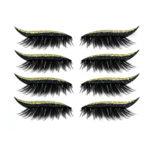 Europe and United States Popular Full Strip Eyelash Suit Hot Lazy Style Eye Shadow Thick Fluffy Lashes Colorful Glitter Eyeliner