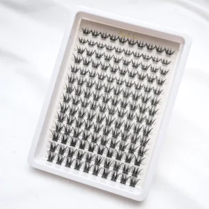European American 8mm 16mm Mixed Thin Band Cluster Eyelashes Cross Border Soft Thick Segment False Eyelashes for Fan Eyelashes