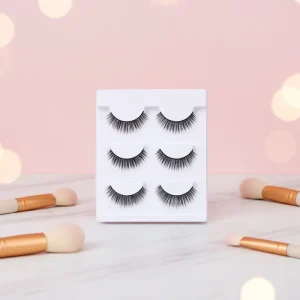 European American Cross Border One Piece Synthetic Natural Soft Long Eyelashes Handmade Thin Black Stems 0.07MM Fast Full Strip