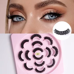 European American Cross Border Russian Curl Flat Curl Thick Eyelashes Synthetic False Eyelashes