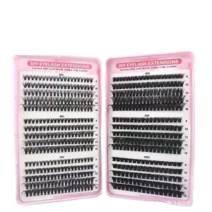 European American Cross-border Semi-Hand Made DIY Segmented Single-cluster False Eyelashes 60D80D Thick D-curl Large Volume