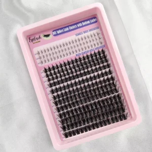European American Dual-Mix Lower False Eyelashes DIY Individual Cluster Lashes Natural Curling Dense Volume Lash Extensions