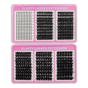 European American Semi Hand Made Segmented Thick Fluffy Single Cluster False Eyelashes DIY Fairy Lashes 10 Rows Black Cotton