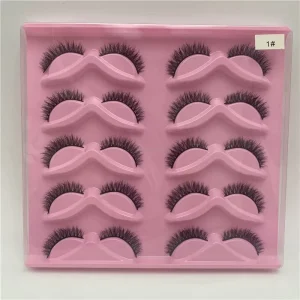 European American Stage Full Strip Eyelashes Thin Black Stem Natural Long Stage Eyelashes Mixed Fried Hair
