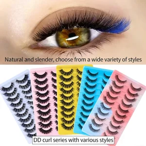European American Style Russian DD Curl False Eyelashes 10 Pairs Thick and Natural Factory Supply
