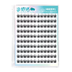 European American Style Thick Segmental Reusable Natural Long False Eyelashes Naughty Elf Design No Glue Removal Required