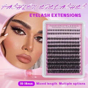 European style Segmented Hair like PBT Handmade False Eyelashes 12 Rows Mega Volume 60D DIY Different Styles Natural Black