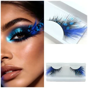 Exaggerated Elongated Eye Tail Color Handmade Plant Fiber Cruelty Free Reusable Artificial Eyelashes 10~35mm Mixed Length for