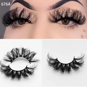 Extra Long 25mm Luxurious Mink Lashes Black Cotton Band Customized Boxes 5D