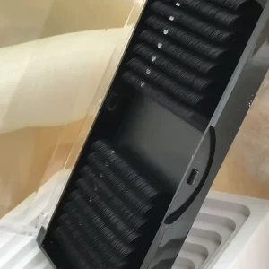 Extremely Soft Faux Mink Russian Volume Eyelash Extension Tray Custom Private Label 0.07 Dark Matte Black Volume Lash Extensions