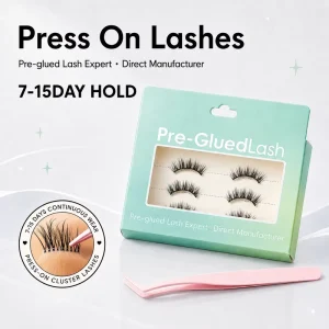 Eye Lashes Cluster No Glue Needed Pre Glue Lash Half Lash Glueless False Eyelashes Custom Boxes CE CPSR ISO UK Italy