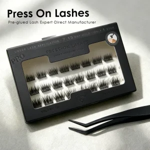 Eye Lashes Cluster No Glue Needed Press on Eyelash DIY Lash Clusters 7 15 Day Long Lasting Wispy Style Custom Box CE Certified