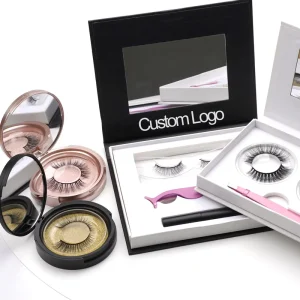 Eye Lashes and Eyeliner Boxed Custom Logo Set Russian False Eyelash Kit with Glue and Tweezer Mirror