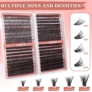 Eyelash Book 8-16mm DIY Natural Fluffy D Curl Single Cluster Segmented False Eyelashes
