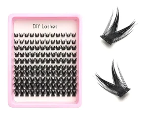 Eyelash Book DIY Segmented Eyelashes 120PCS Clusters Large Volume Segmented Fan Eyelashes Thick Natural Lashes