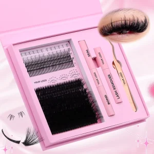 Eyelash Cluster Individual Lashes Lash Glue and Remover Fluffy Lash Cluster Kit Custom logo