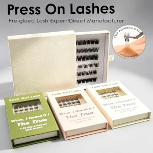 Eyelash Clusters C D for Press on DIY Cluster Lashes 8 16mm MIX Handmade Pre Glued Self Adhesive Cruelty Free Glow Dark Lash