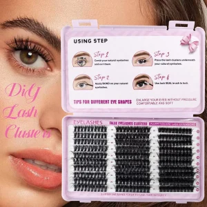 Eyelash Clusters Extension Natural Thick D Curl Cluster 300pcs 60D+80D+100D 10-18mm Individual Eyelash Extensions