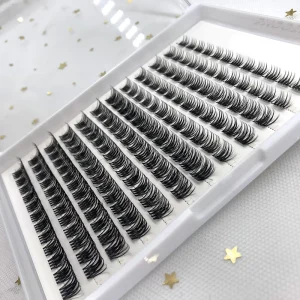 Eyelash Clusters Fluffy Private Label Matte Black PBT DIY Lash Clusters