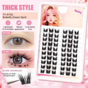 Eyelash Clusters Hand Made Individual Mix Curl Natural Lash Clusters Kit Private Label Fan Eyelashes Cluster