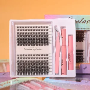 Eyelash Extension Curl Pre Cut Segment DIY Lash Extension Kit Clusters Eyelashes Set