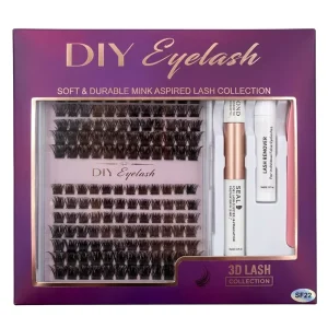 Eyelash Extension Kit 14 Row Individual Fluffy Lash Clusters for Salon Bridal Mobile Studio Professional Tools for Lash Artists