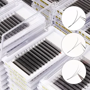 Eyelash Extension Pre Made Fan Narrow Y YY 3D Clover Eyelash Extension OEM C D DD Curl Fox Slant Flying YY Lash Extension