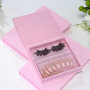 Eyelash False Fake Mink Lashes and Press on Nail Set with Custom Packaging