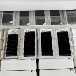 Eyelash Fans Hand Held Lash Extension Trays Dark Matte Black Cashmere Velvet 0.03 0.05 0.07 Volume Lash Trays