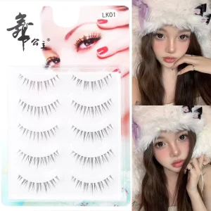 Eyelash Packaging Box 5 Pairs Faux Mink Lashes Full Strip Eyelashes Classic Trays False Lashes Kit Natural Eyelashes
