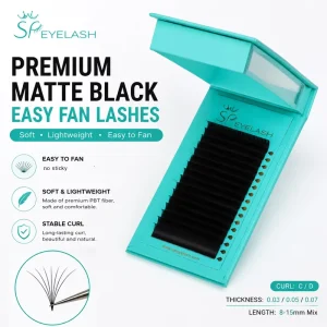 Eyelash Premium PBT Easy Fanning Lashes Extension Fast Blooming Self Fan Individual Eyelash Extension Tray Supplies