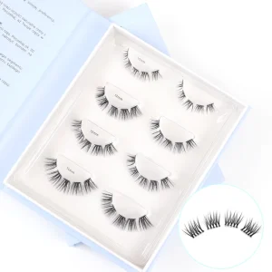 Eyelash Promade Pbt Korean Segment Lashes Fox Eye Pre Cut Strip Lash Kit