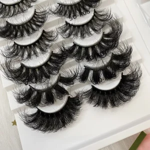Eyelash Vendor Customized Boxes 25MM Faux Mink Lashes 3D Faux Cils Private Label Super Fluffy Vegan Lashes
