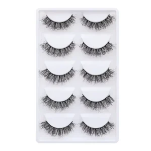 Eyelash Vendor Full Strip Handmade Soft 5 Pairs Set 3D False Eyelash Silk Lashes