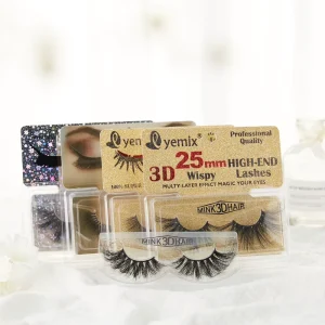 Eyelash sample Private Label 25mm 3d mink eyelashes Cotton Band individual false eyelash luxury Mink Lashes